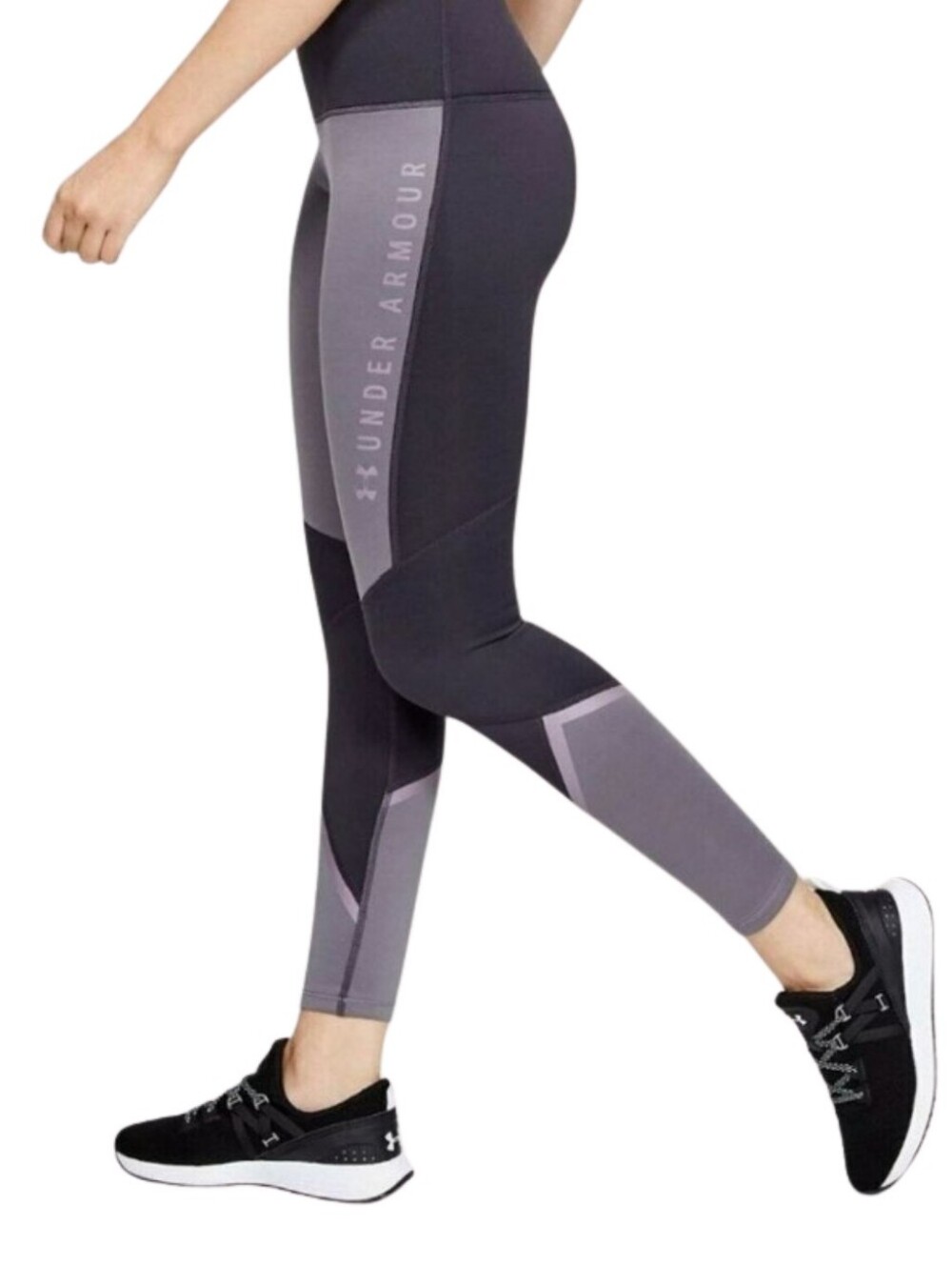 Under Armour Two-Tone Purple COLDGEAR Compression Athletic Running Leggings SM
